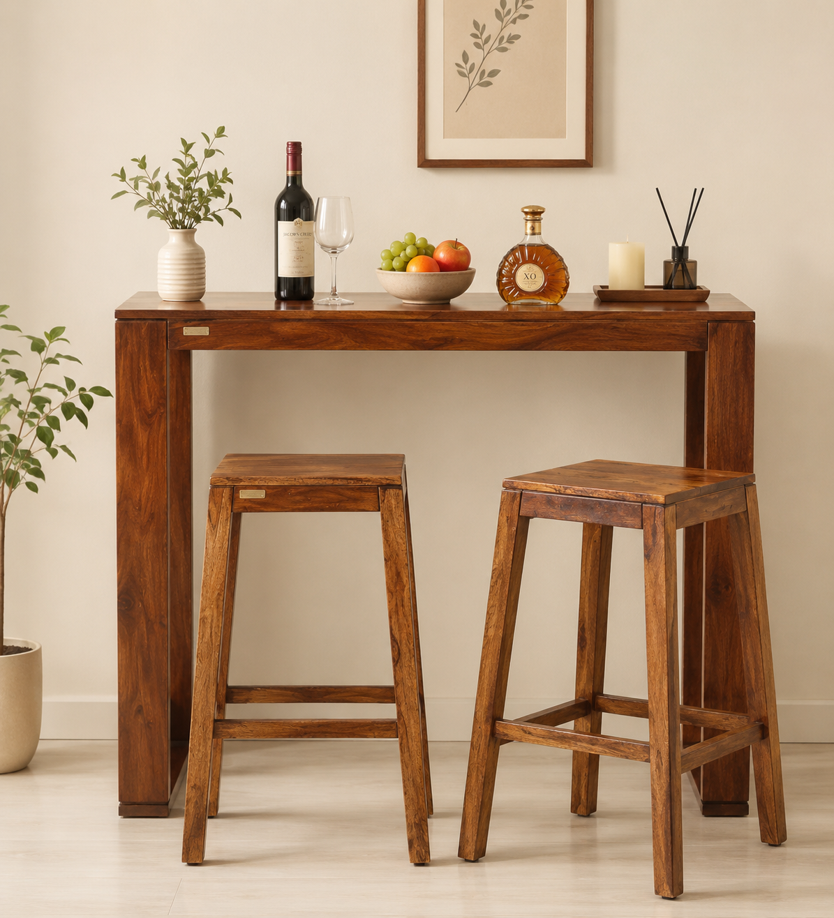 Northfield-Sheesham-Wood-Bar-Table-Set-in-Provincial-Teak-Finish-With-Set-of-2-classic-wood-1.png Northfield Sheesham Wood Bar Table Set in Provincial Teak Finish With (Set of 2) - Image 1