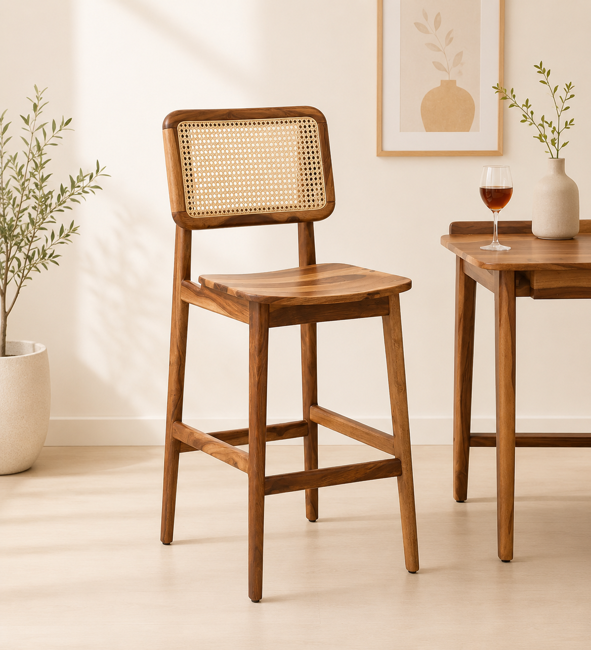 Kelmont-Solid-Wood-High-Chairs-in-Classic-Brown-Finish-Set-of-2-classic-wood-1.png Kelmont Solid Wood High Chairs in Classic Brown Finish (Set of 2) - Image 1