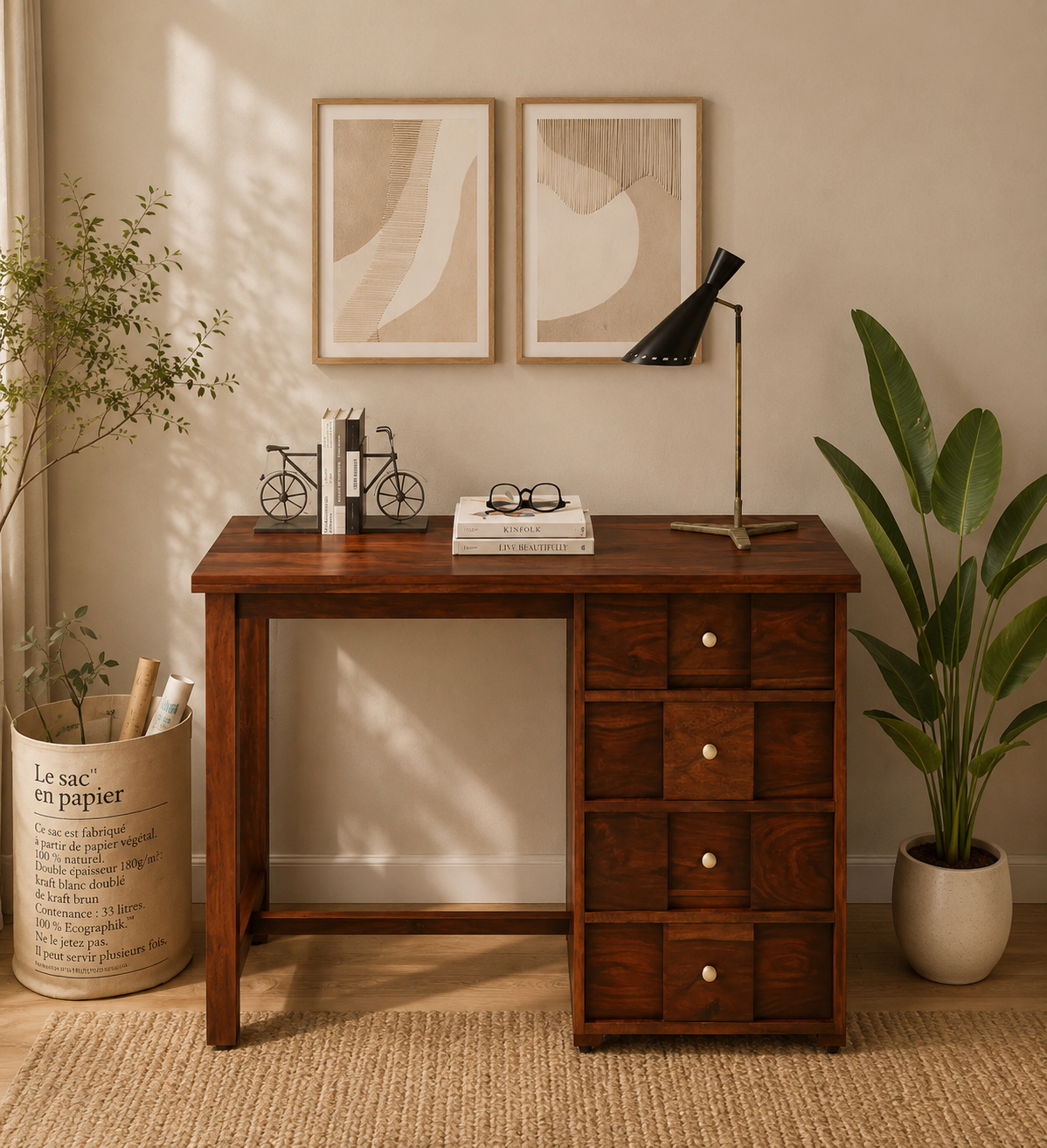 Sheesham-Wood-Writing-Table-In-Scratch-Resistant-Provincial-Teak-Finish-classicwood-1-3.png Sheesham Wood Writing Table In Scratch Resistant Provincial Teak Finish - Image 1